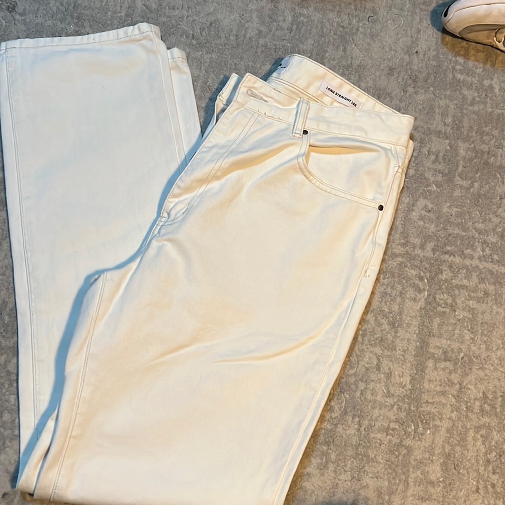 Women’s long straight leg jeans - OFF WHITE IN COLOR